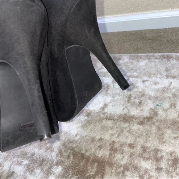 Pre-Owned Apt. 9 Women's Heels Black Split Front Stiletto ankle bootie SZ 8 heel - Picture 6 of 9